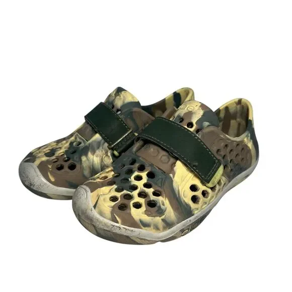 PLAE Mimo Sneakers Slip On Shoes Camo Green Yellow Toddler Boys 10 - Picture 1 of 8